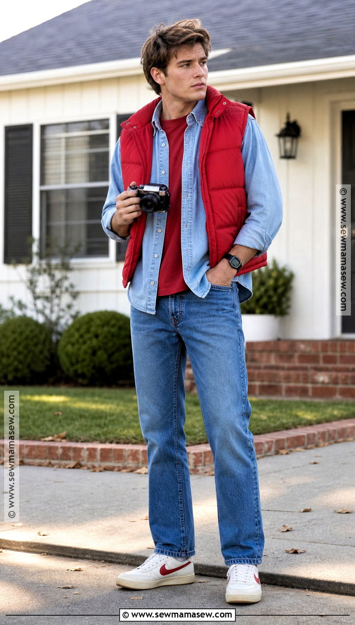 Marty McFly Costume With Red Vest - 45 Halloween Costumes for Men