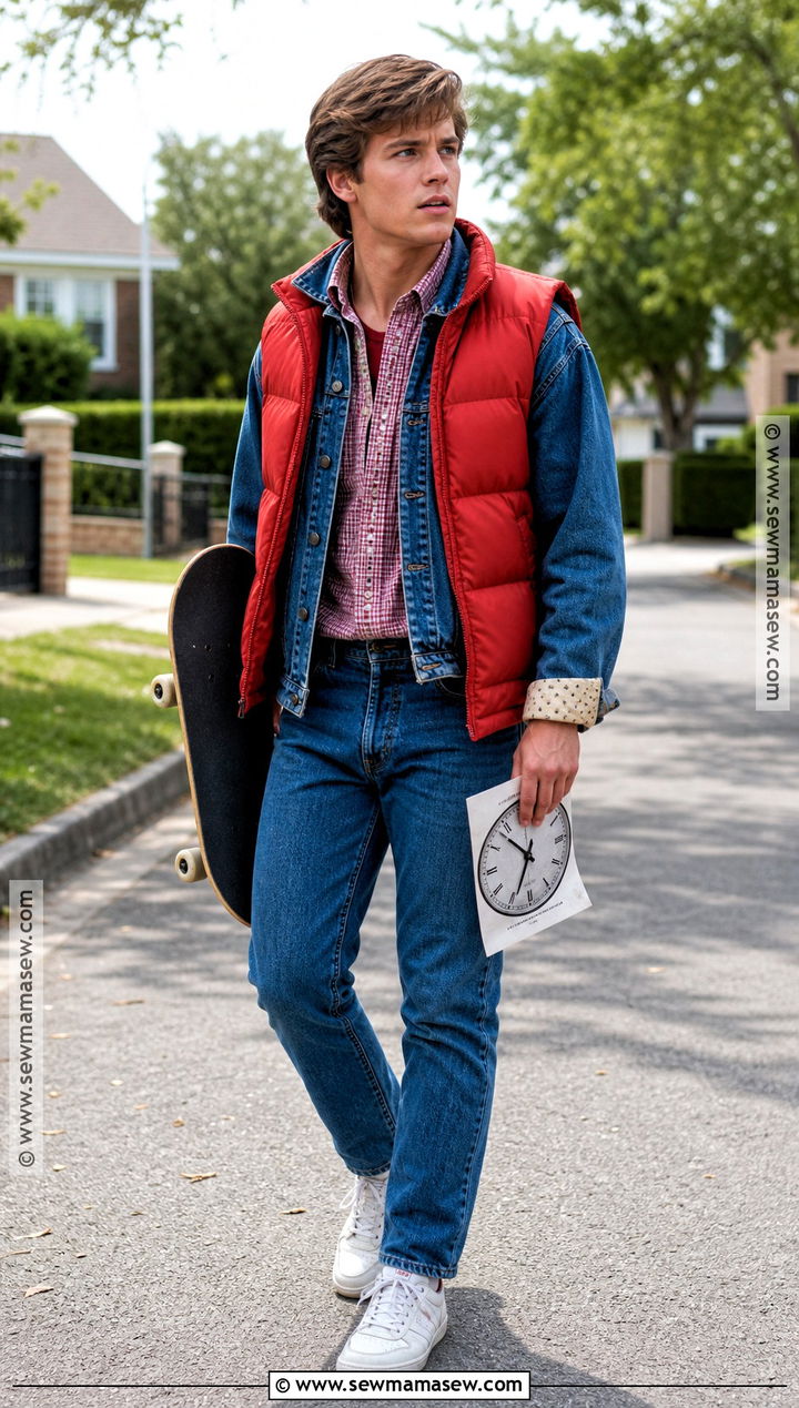 Marty McFly Red Vest Costume - 35 Movie Characters Costumes