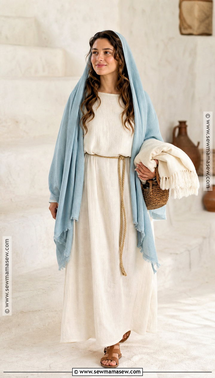 Mary Costume With Blue Veil - 30 Biblical Costumes for Women