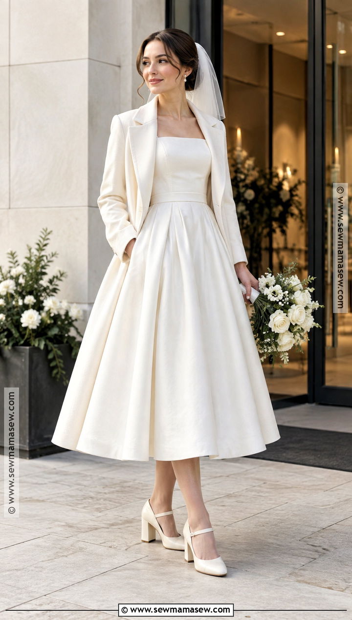 Mary Jane Bridal Shoes With Midi Dress - 15 November Wedding Shoes Brides