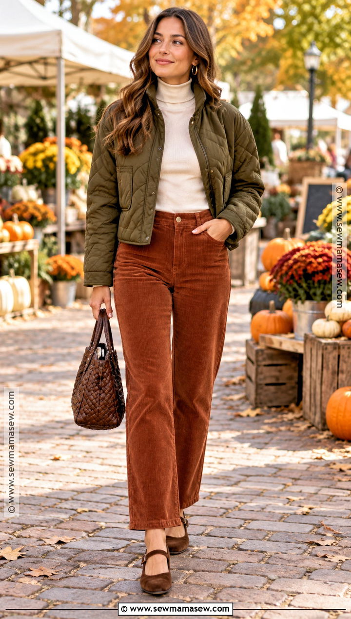 Mary Jane Flats With Corduroy Pants And Turtleneck - 20 mary jane flats outfit fall ideas