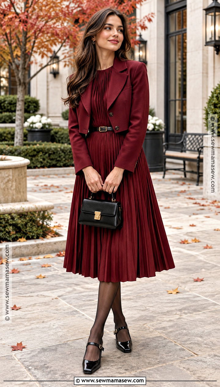 Mary Jane Flats With Pleated Midi Dress - 15 shoes with midi dress fall