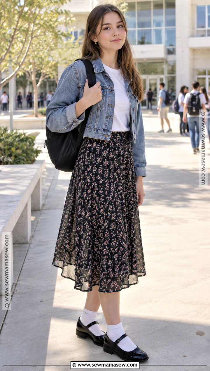 Mary Jane Flats With a Midi Skirt - 20 shoes for back to school for teens