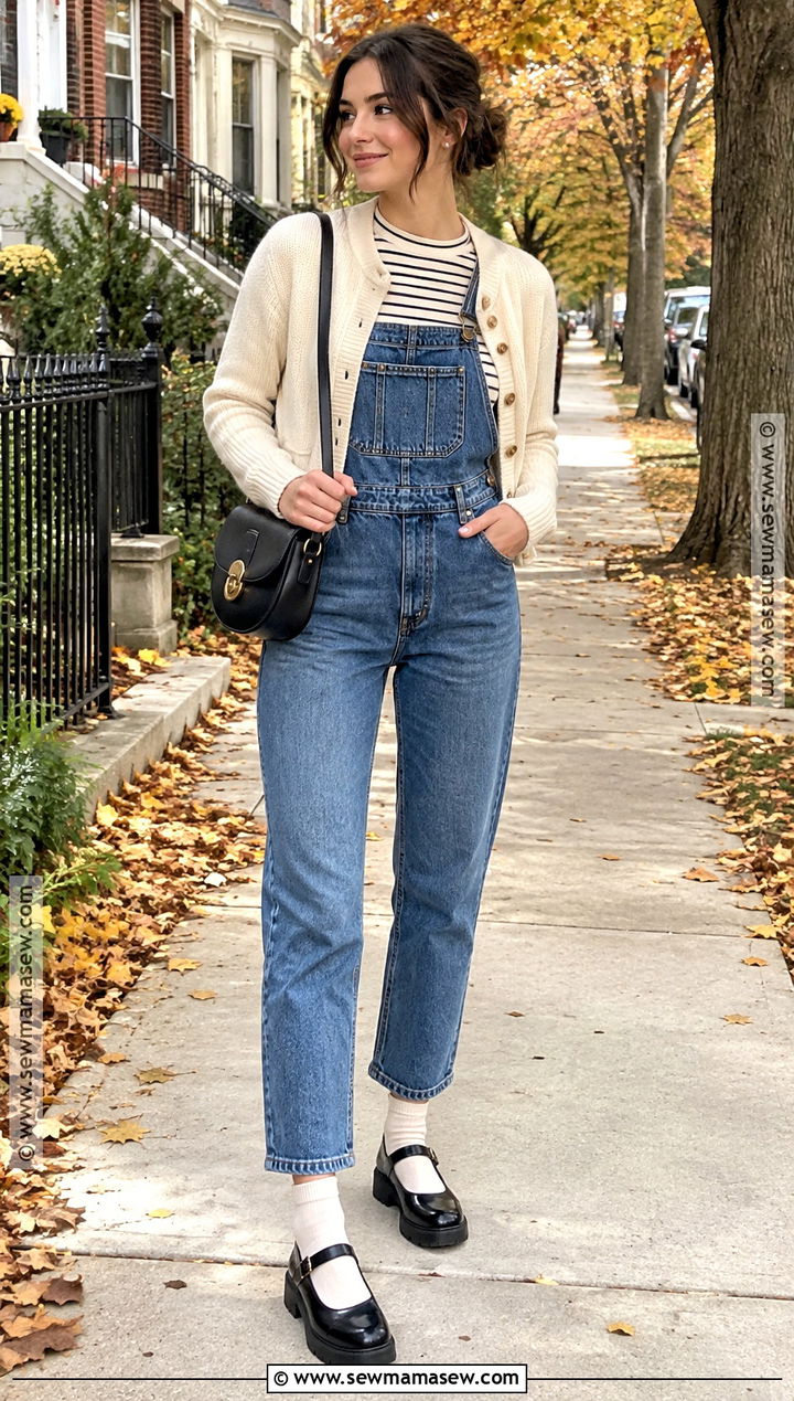 Mary Jane Outfit With Denim Overalls - 20 Mary Jane Fall Outfits