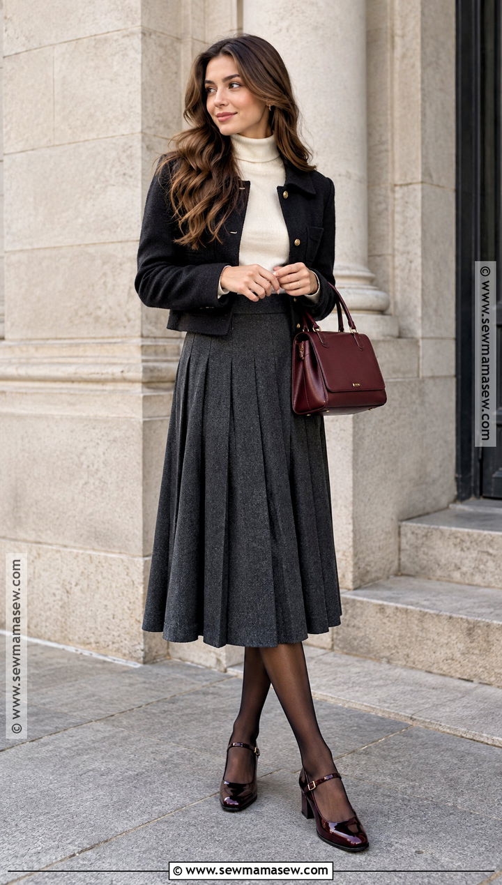 Mary Jane Shoes With Pleated Midi Skirt - 15 fall 2026 fashion trends shoes
