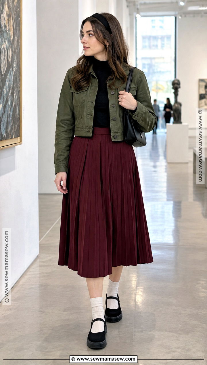 Mary Jane Sneakers With A Pleated Skirt - 15 autumn fashion sneakers