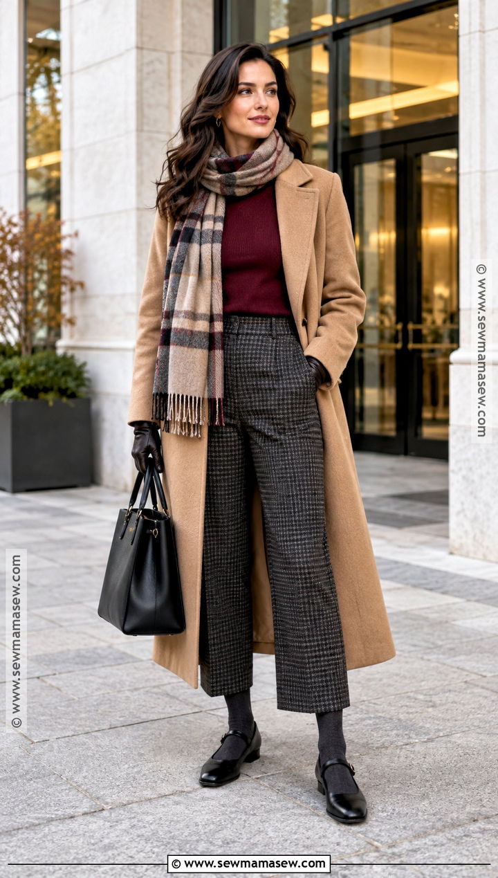 Mary Janes With Wool Coat And Cropped Pants - 20 fall mary jane outfit ideas