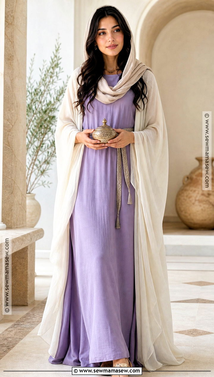 Mary Of Bethany Costume With Lavender Robe - 30 Biblical Costumes for Women