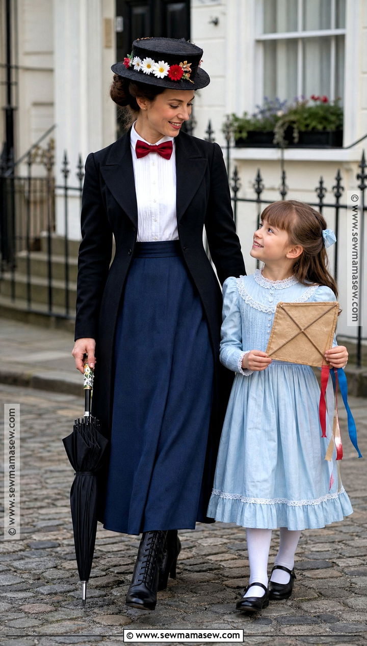 Mary Poppins And Jane Banks Costume - 35 Mother Daughter Halloween Costumes