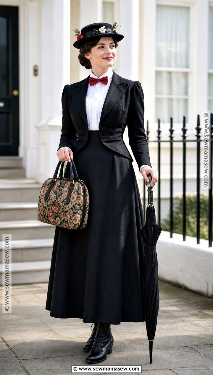 Mary Poppins Costume With Black Skirt - 50 simple halloween costumes