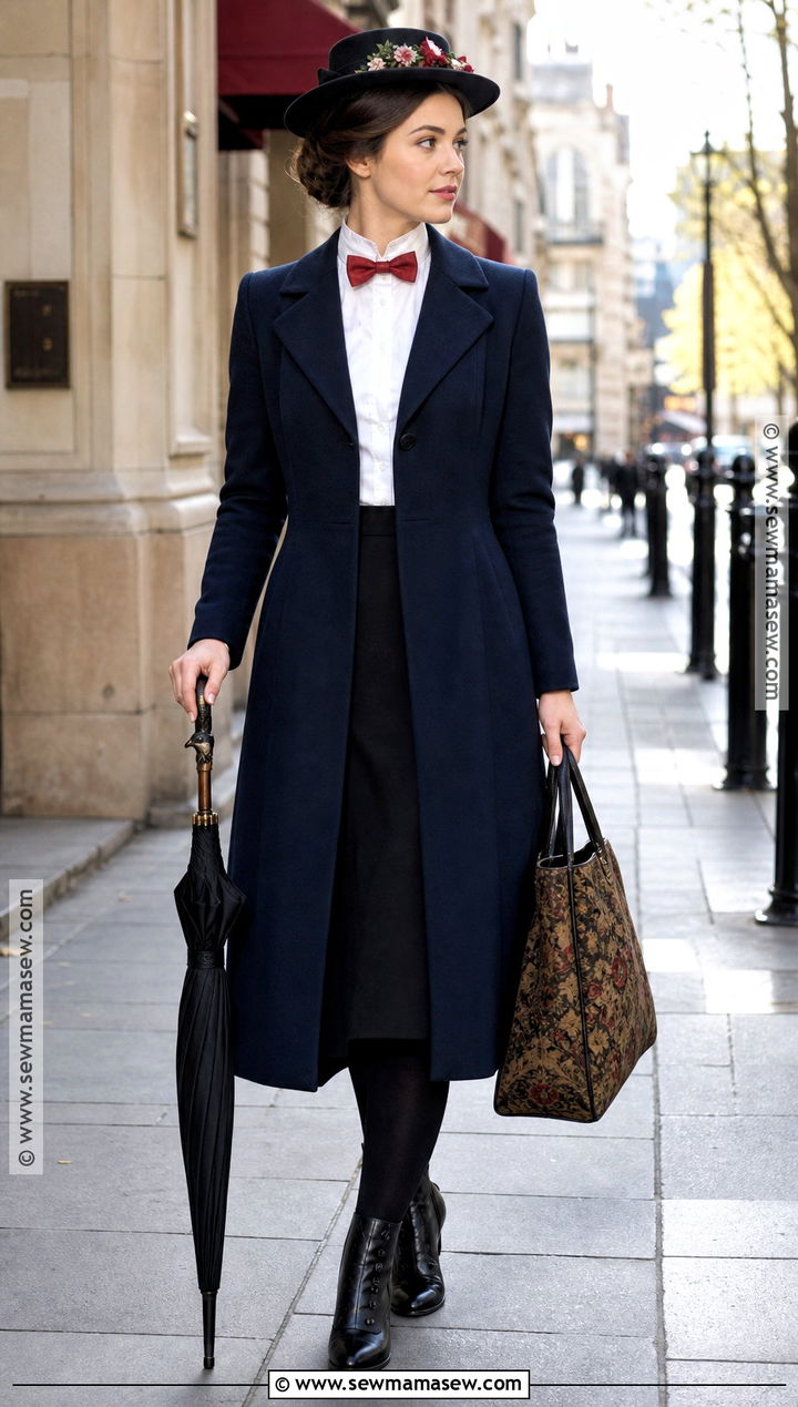 Mary Poppins Costume With Blue Coat - 35 iconic brunette halloween costumes