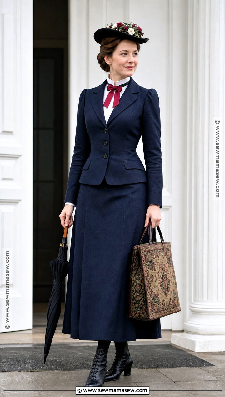 Mary Poppins Costume With Blue Skirt Suit - 30 teacher book week costume ideas
