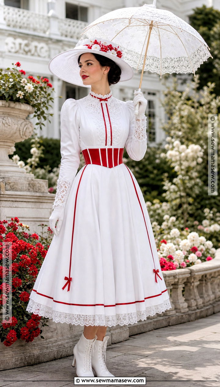 Mary Poppins Costume With White Dress - 30 Disney Characters Dress Up Ideas