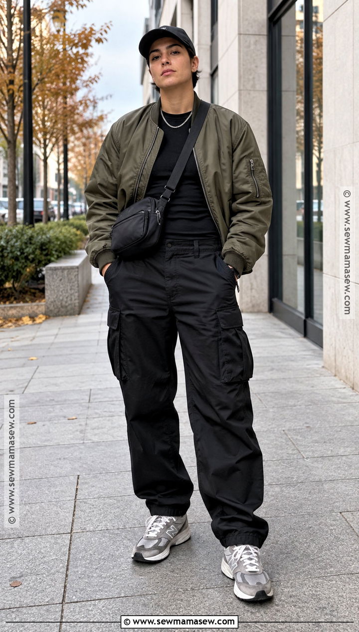 Masc Autumn Bomber Jacket and Cargo Pants Outfit - 20 masc autumn outfit ideas