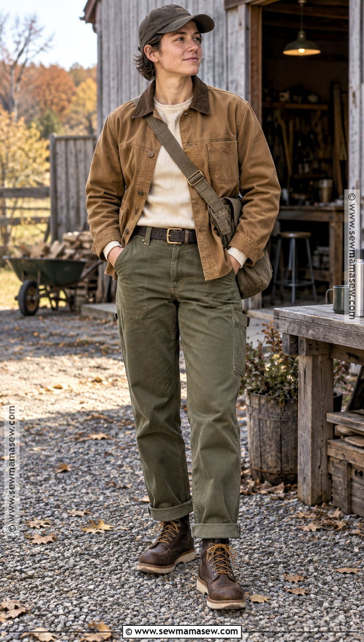 Masc Autumn Chore Jacket and Carpenter Pants Outfit - 20 masc autumn outfit ideas