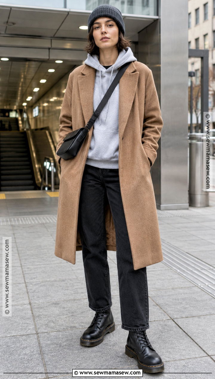 Masc Autumn Hoodie and Wool Coat Outfit - 20 masc autumn outfit ideas