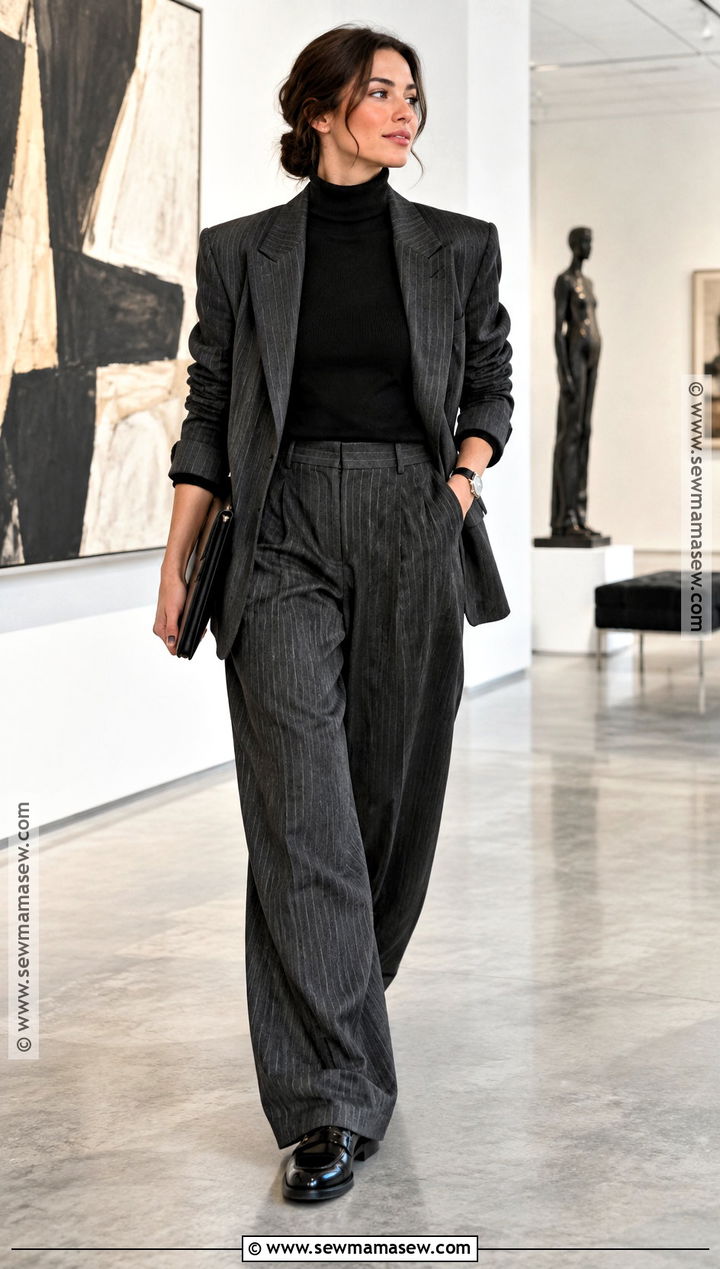Masc Autumn Turtleneck and Tailored Suit Outfit - 20 masc autumn outfit ideas