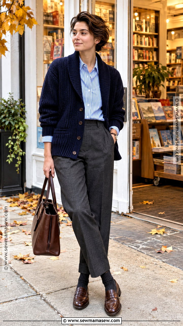 Masc Cardigan With Oxford Shirt - 20 masc outfits fall