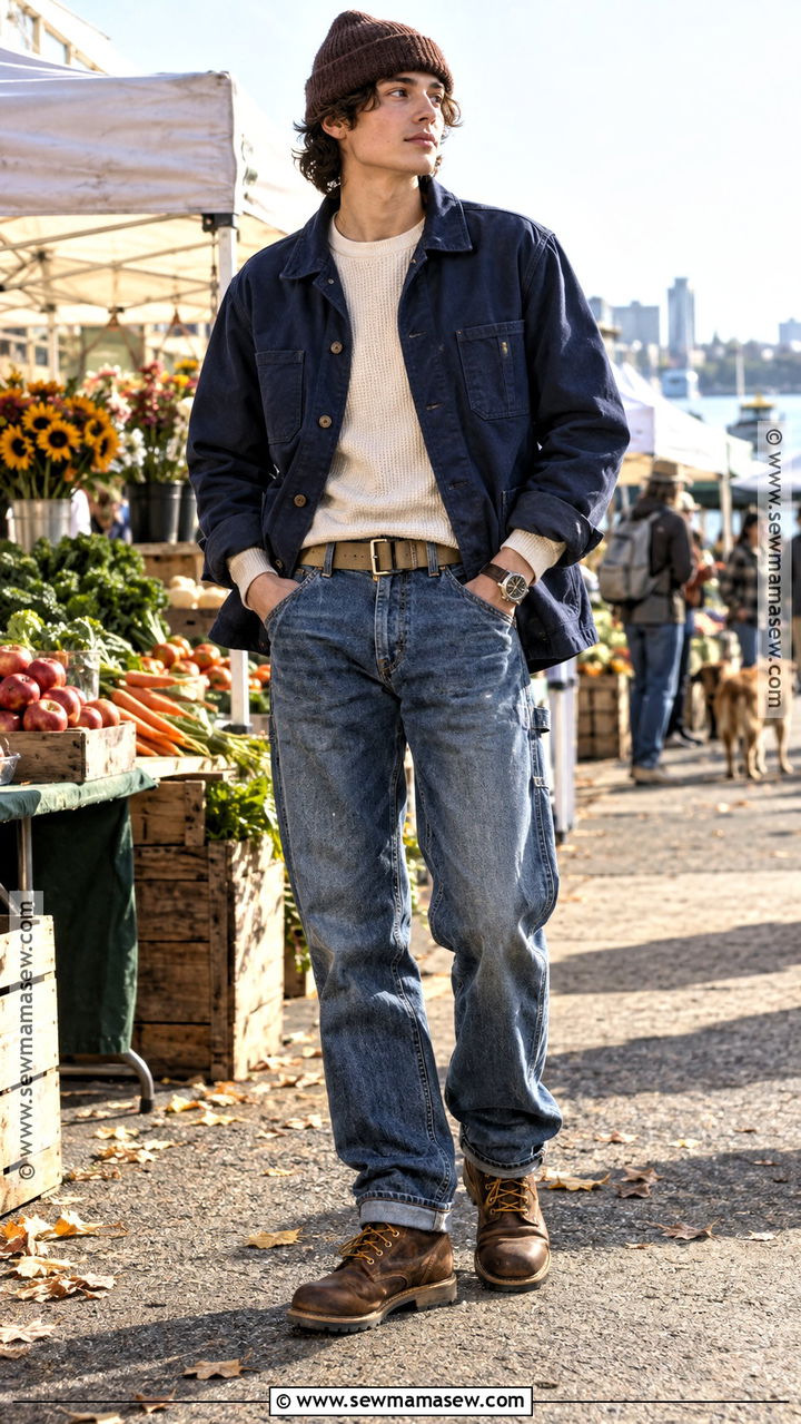 Masc Chore Jacket With Carpenter Pants - 20 masc outfits fall