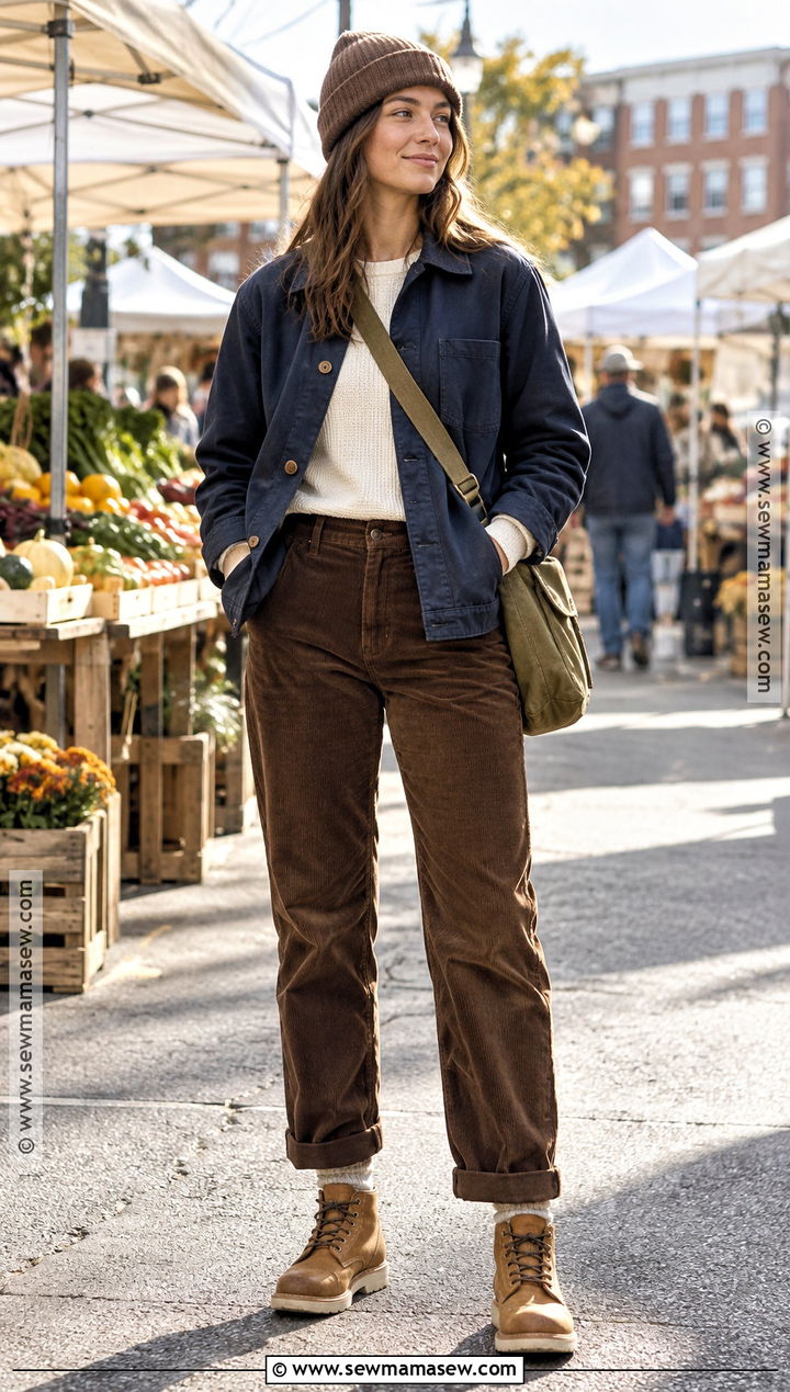 Masc Fall Chore Jacket And Corduroy Pants Outfit - 20 Masc Fall Outfits for Women