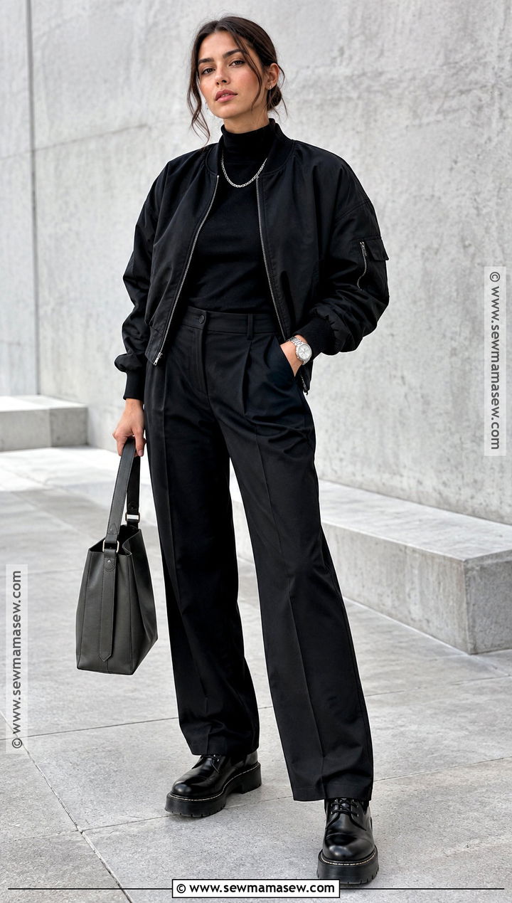 Masc Fall Monochrome Black Layered Outfit - 20 Masc Fall Outfits for Women