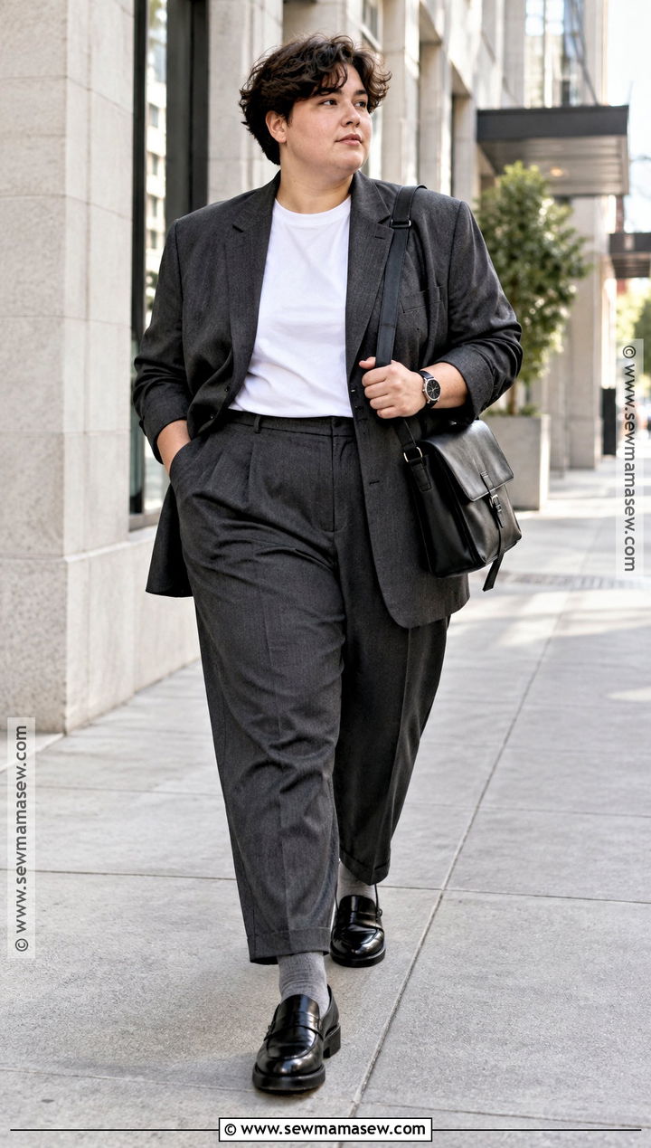 Masc Fall Outfit With Oversized Blazer and Trousers - 20 fall outfits masc