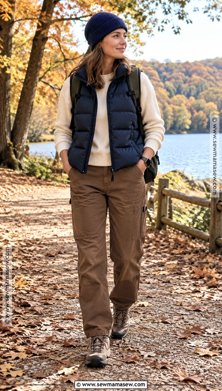 Masc Fall Puffer Vest And Carpenter Pants Outfit - 20 Masc Fall Outfits for Women