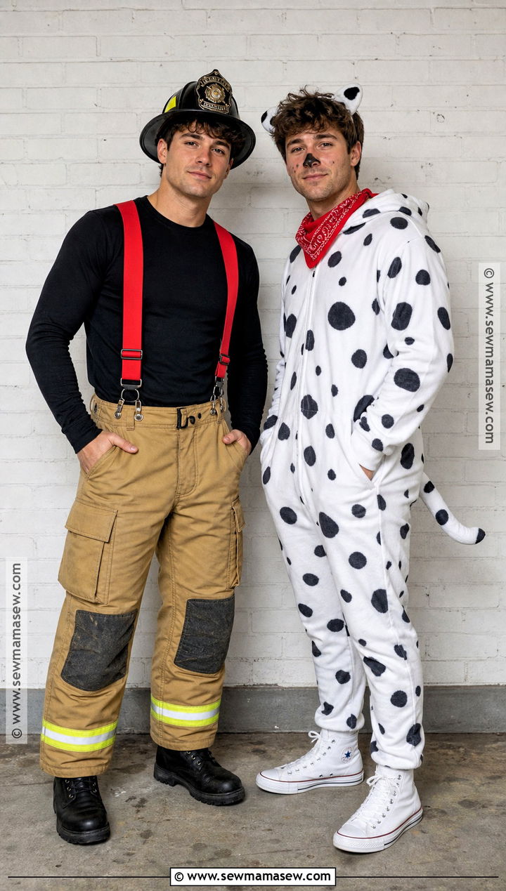 Masc Firefighter And Dalmatian Costume - 30 Fireman And Dalmatian Costume Ideas for Couples