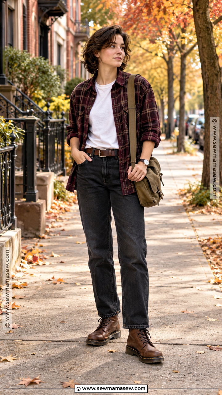 Masc Flannel Shirt With Straight Jeans - 20 masc outfits fall