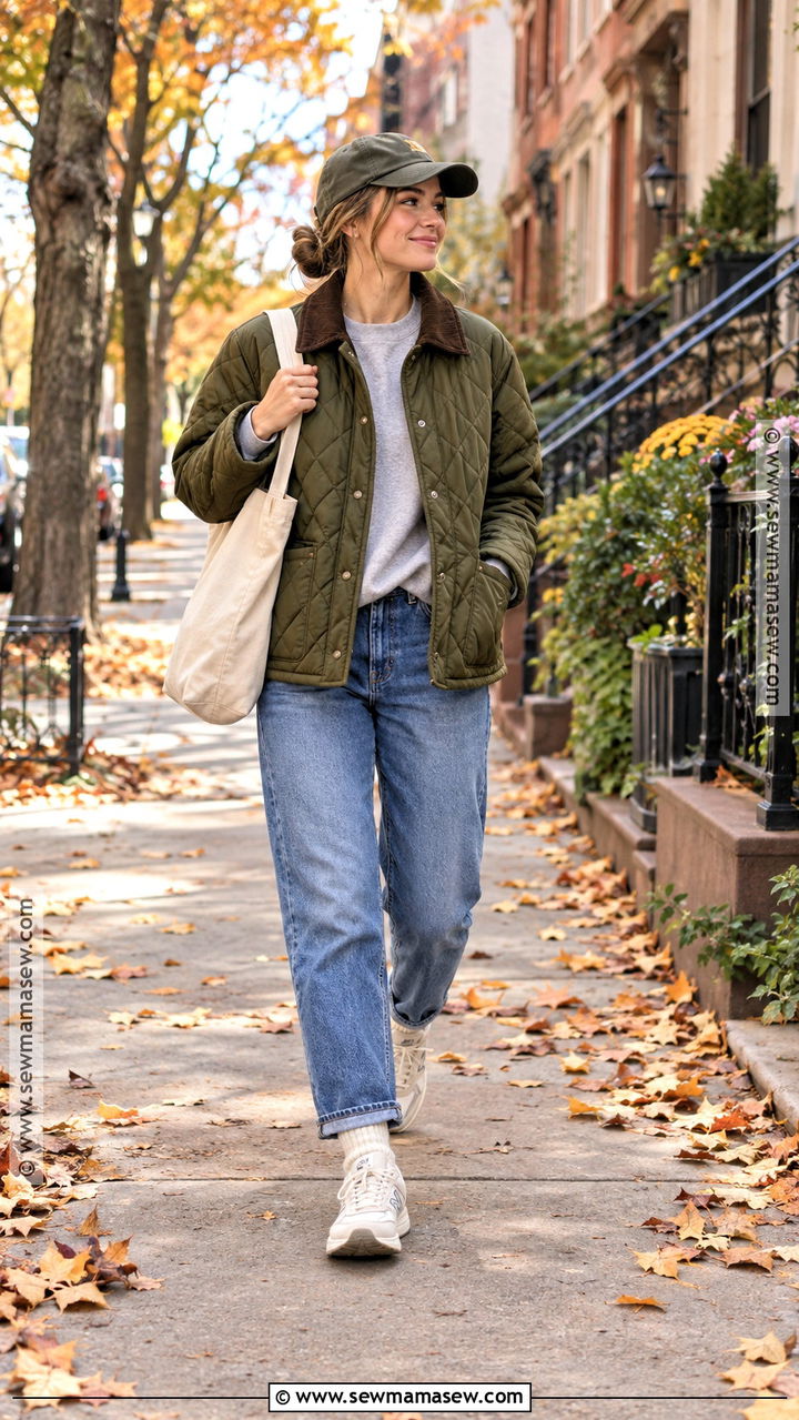 Masc Quilted Jacket With Relaxed Jeans - 20 masc outfits fall