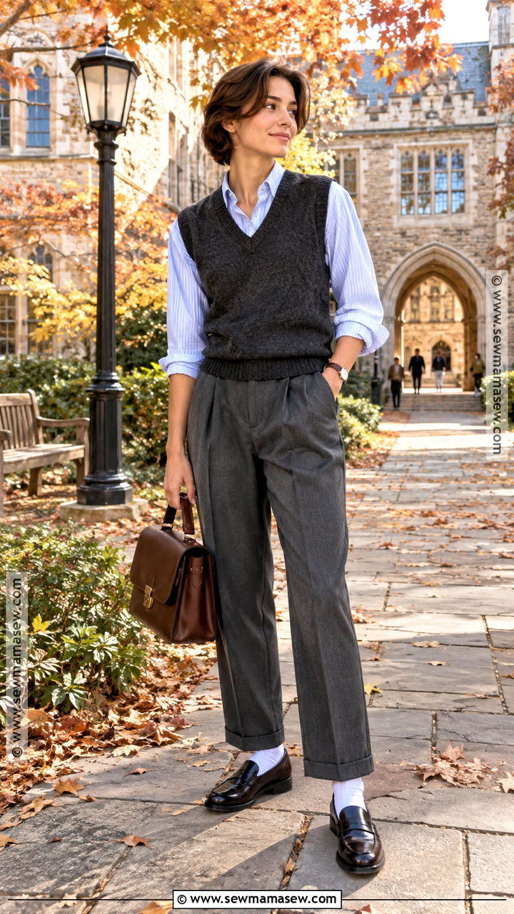 Masc Sweater Vest With Button Down Shirt - 20 masc outfits fall
