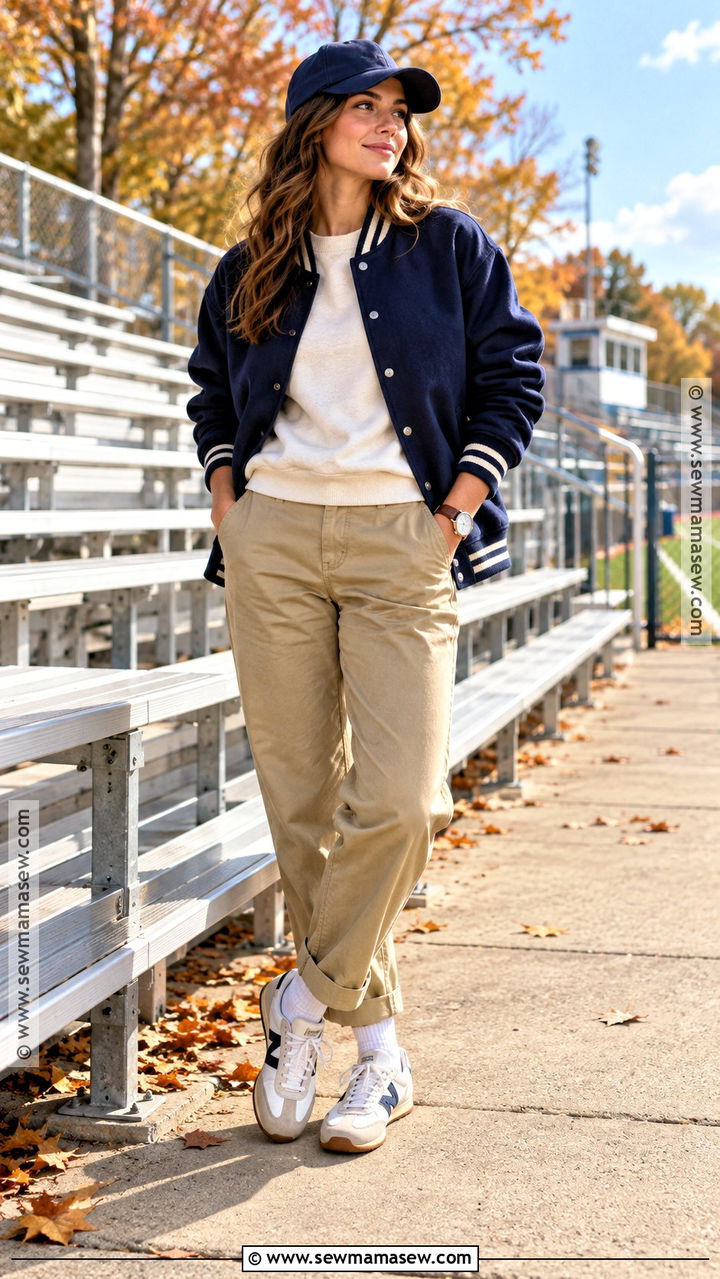 Masc Varsity Jacket With Chinos - 20 masc outfits fall