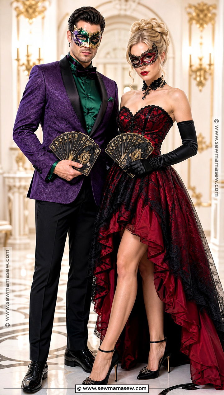 Masquerade Joker And Harley Quinn Couple Costume - 35 joker couple costume ideas