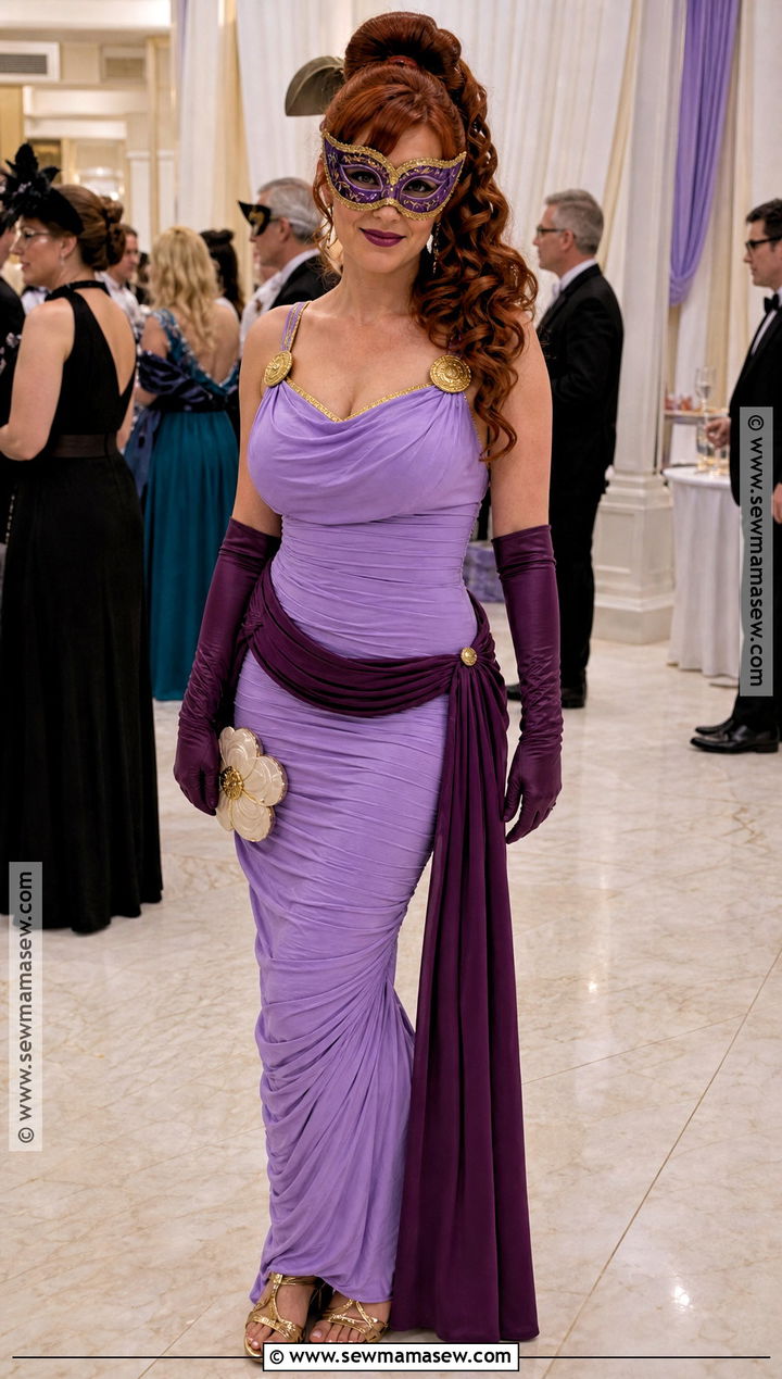 Masquerade Megara Cosplay With Purple Gown - 35 megara cosplay ideas