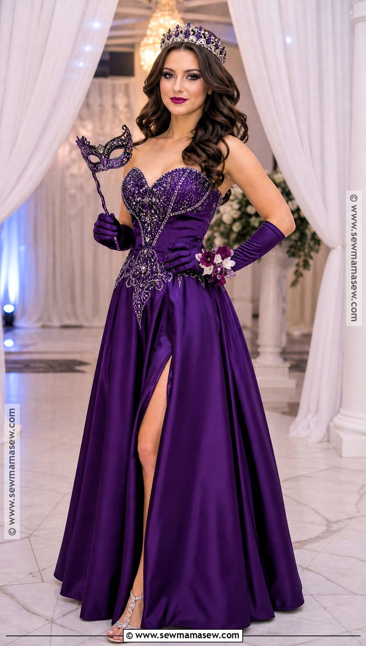 Masquerade Prom Queen Costume With Purple Gown - 35 prom queen halloween costume ideas