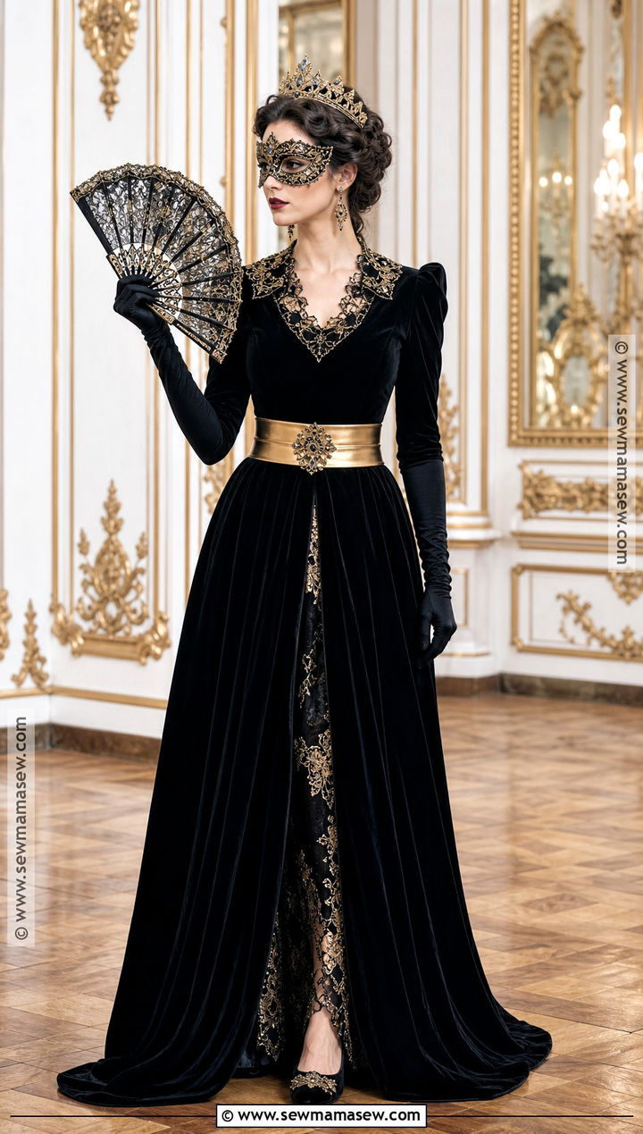 Masquerade Queen Costume With Black Dress - 30 costumes with black dress