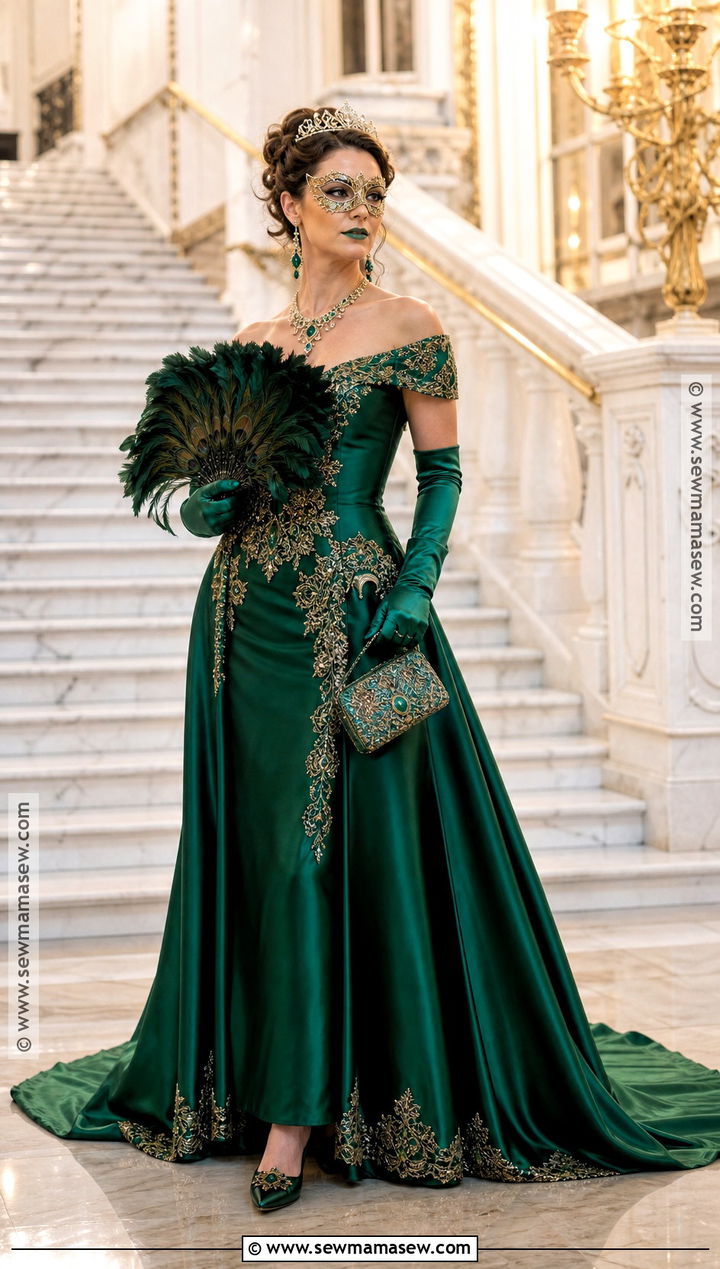 Masquerade Queen Costume With Jewel Tone Gown - 35 pretty halloween costumes