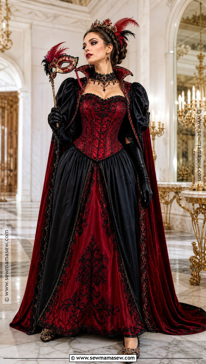 Masquerade Queen Red Corset Costume - 35 Red Corset Costume Ideas