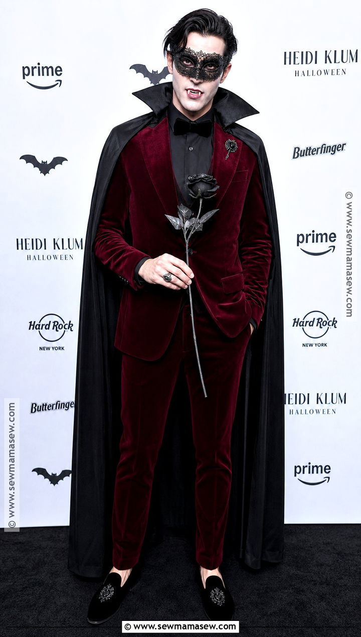 Masquerade Vampire Costume With Velvet Suit - 30 Mens Vampire Costume Ideas