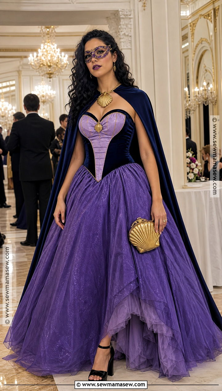 Masquerade Vanessa Costume With Purple Ball Gown - 30 Vanessa Little Mermaid Costume Ideas