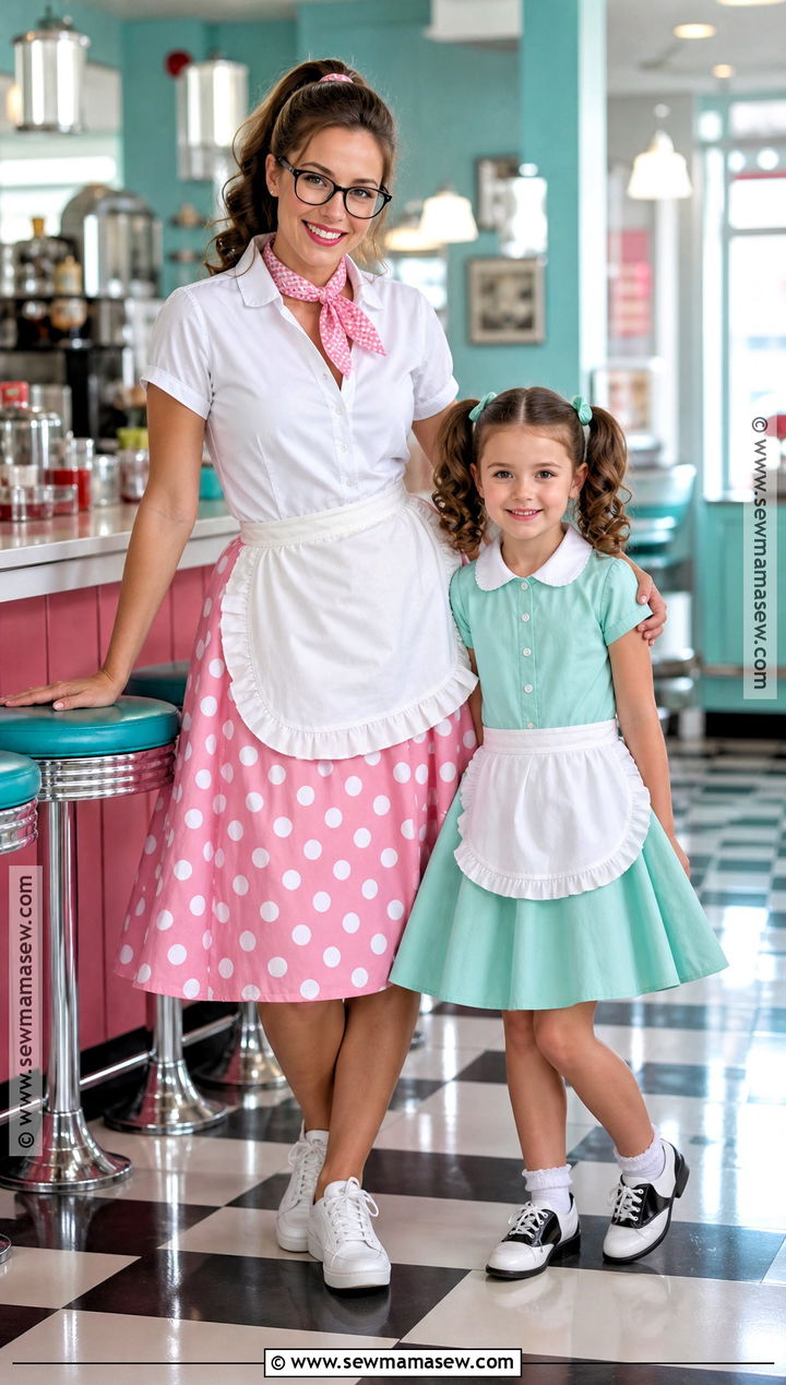 Matching 1950s Diner Costumes - 30 mom and daughter costumes