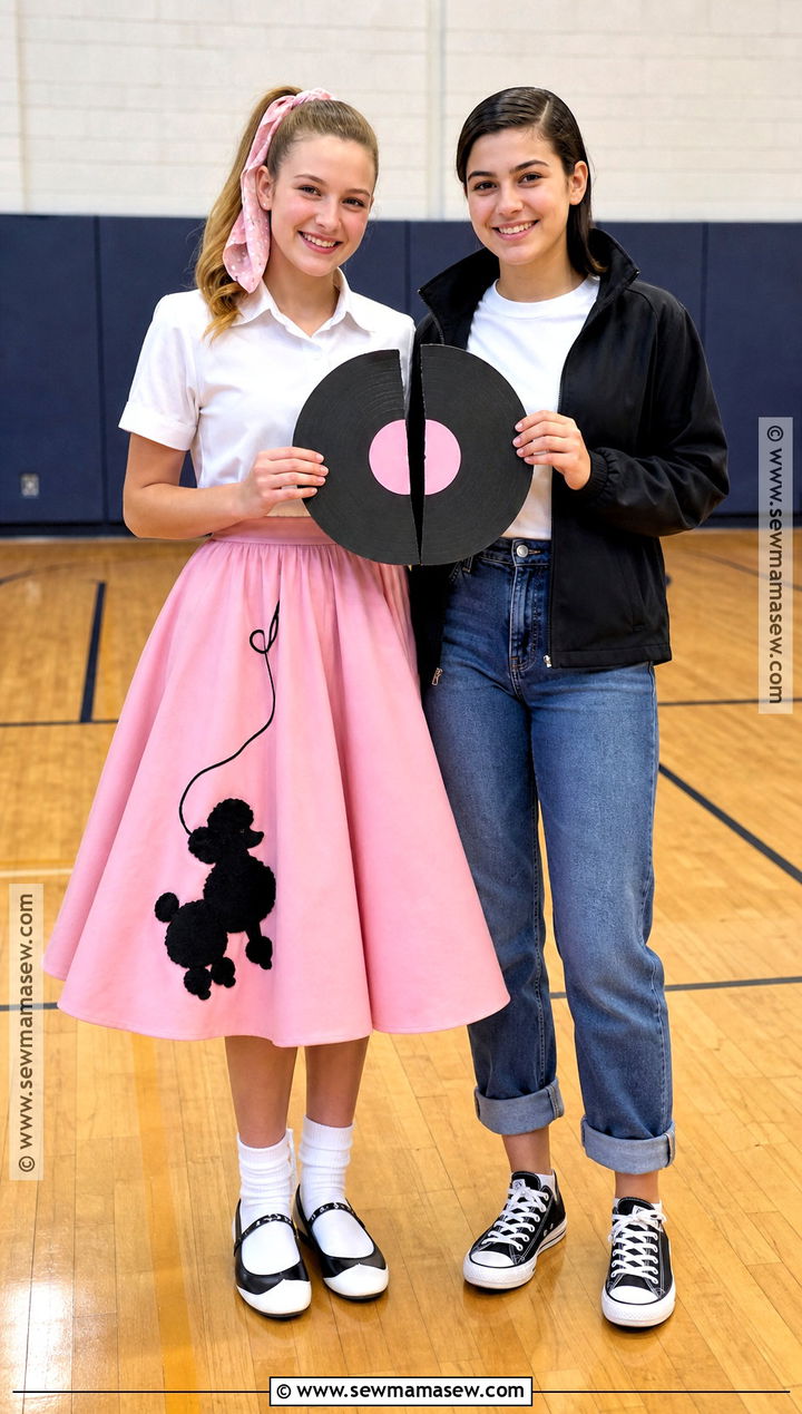 Matching Best Friends Sock Hop Costume - 30 50S Dress Up Day At School Ideas