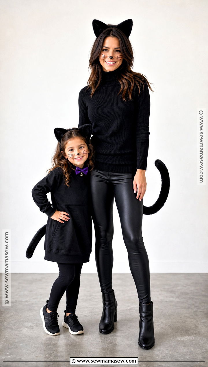 Matching Black Cat Costume - 30 mom daughter halloween costumes