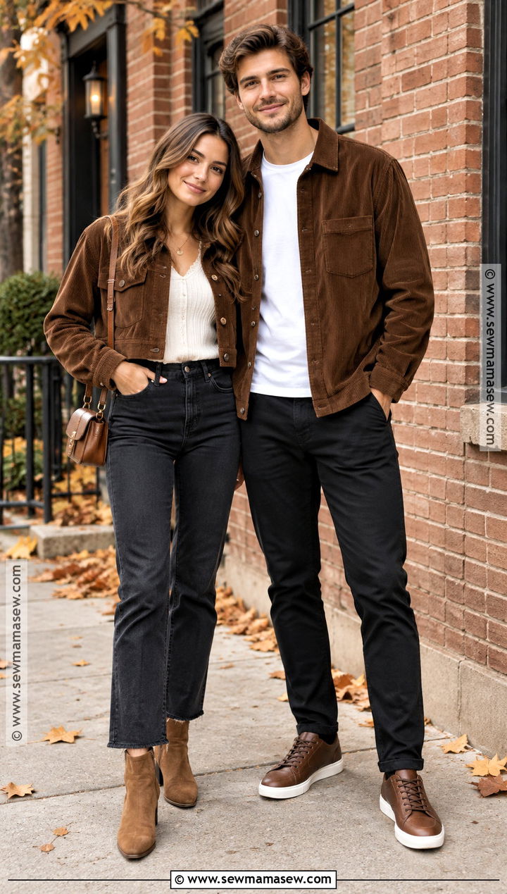 Matching Brown Corduroy Fall Outfits - 15 Cute Couple Outfits Matching Fall