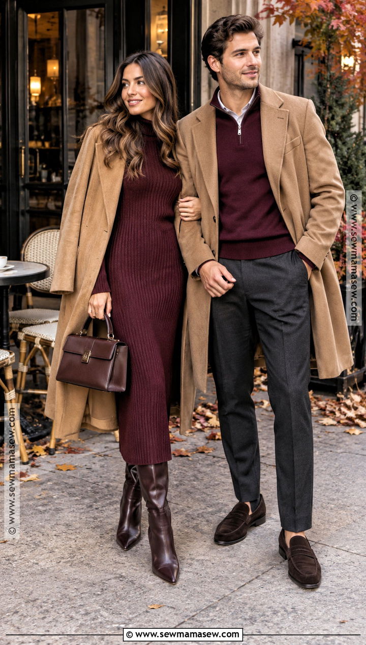 Matching Burgundy Fall Outfits - 15 Cute Couple Outfits Matching Fall