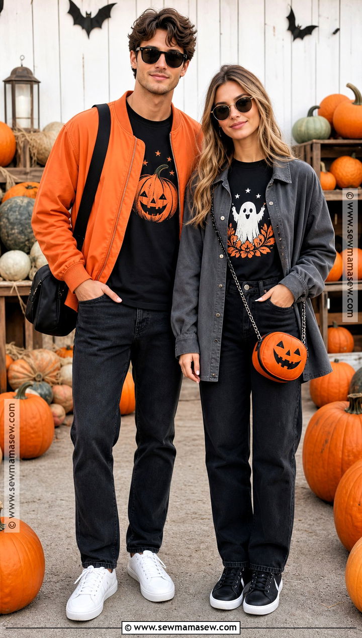 Matching Couple Halloween Shirts With Jeans - 35 Halloween Shirt Ideas