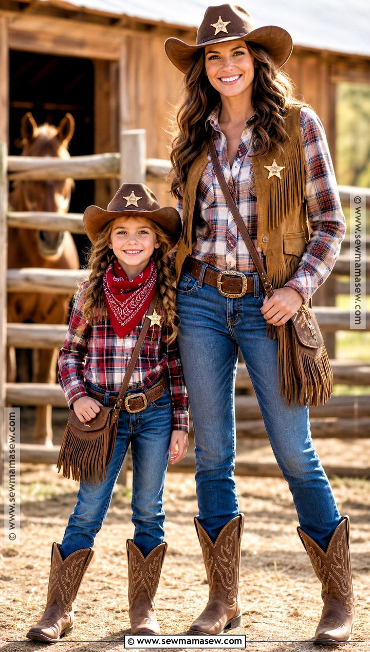 Matching Cowgirl Mom And Daughter Costume - 35 mom and daughter halloween costumes