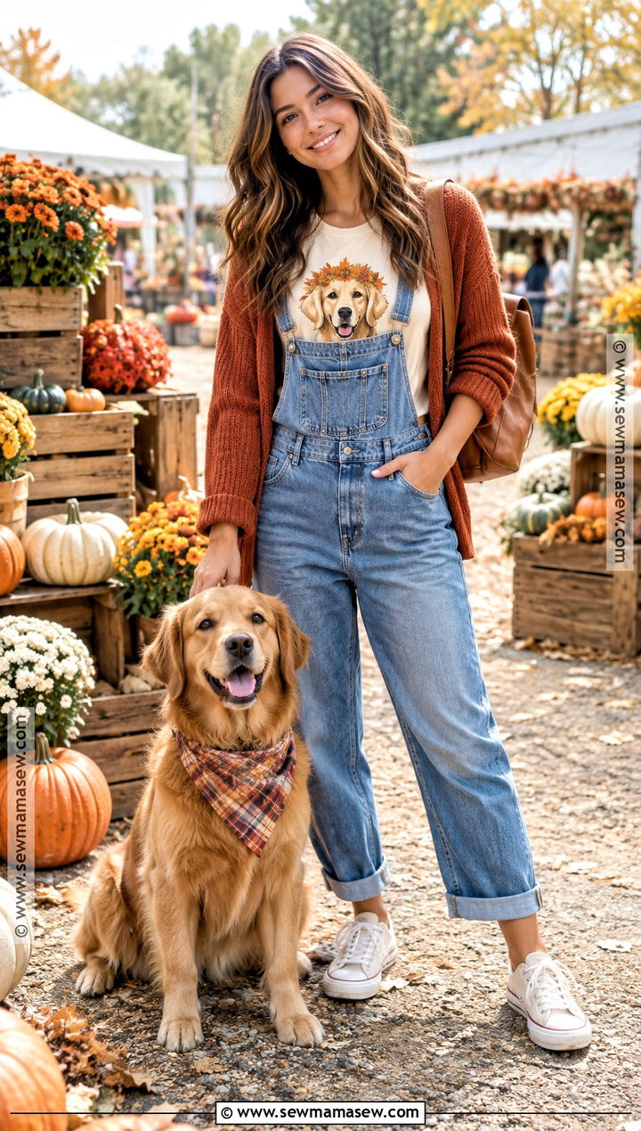 Matching Dog Mom Shirt And Dog Bandana Outfit - 15 Fall Dog Mom Shirt Ideas