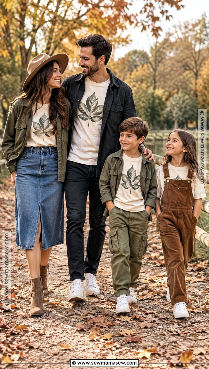 Matching Fall Graphic Tee Outfit - 15 family fall shirts