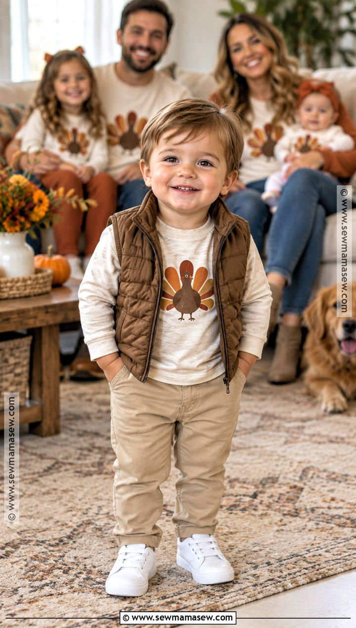 Matching Family Thanksgiving Shirt With Neutral Pants - 15 toddler thanksgiving shirts